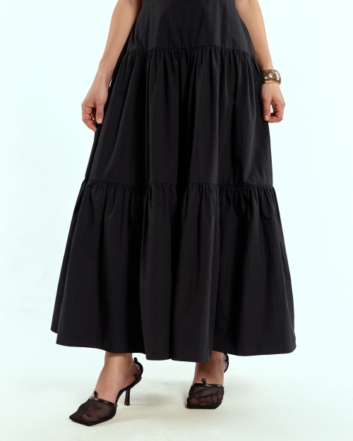 SIXDO Raw Flared Dress for Women